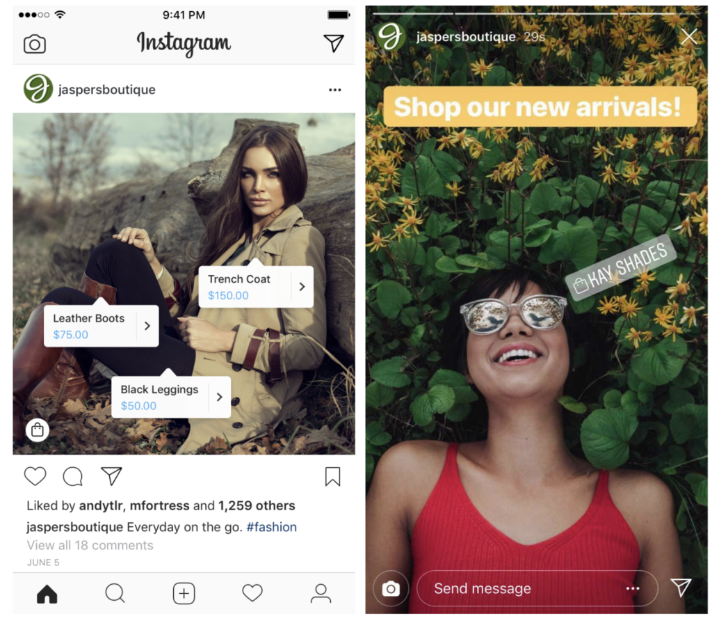 instagramショッピングのイメージ